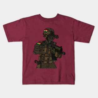 kurdistan, a kurdish peshmerga fighter. kurdi warrior. Kids T-Shirt